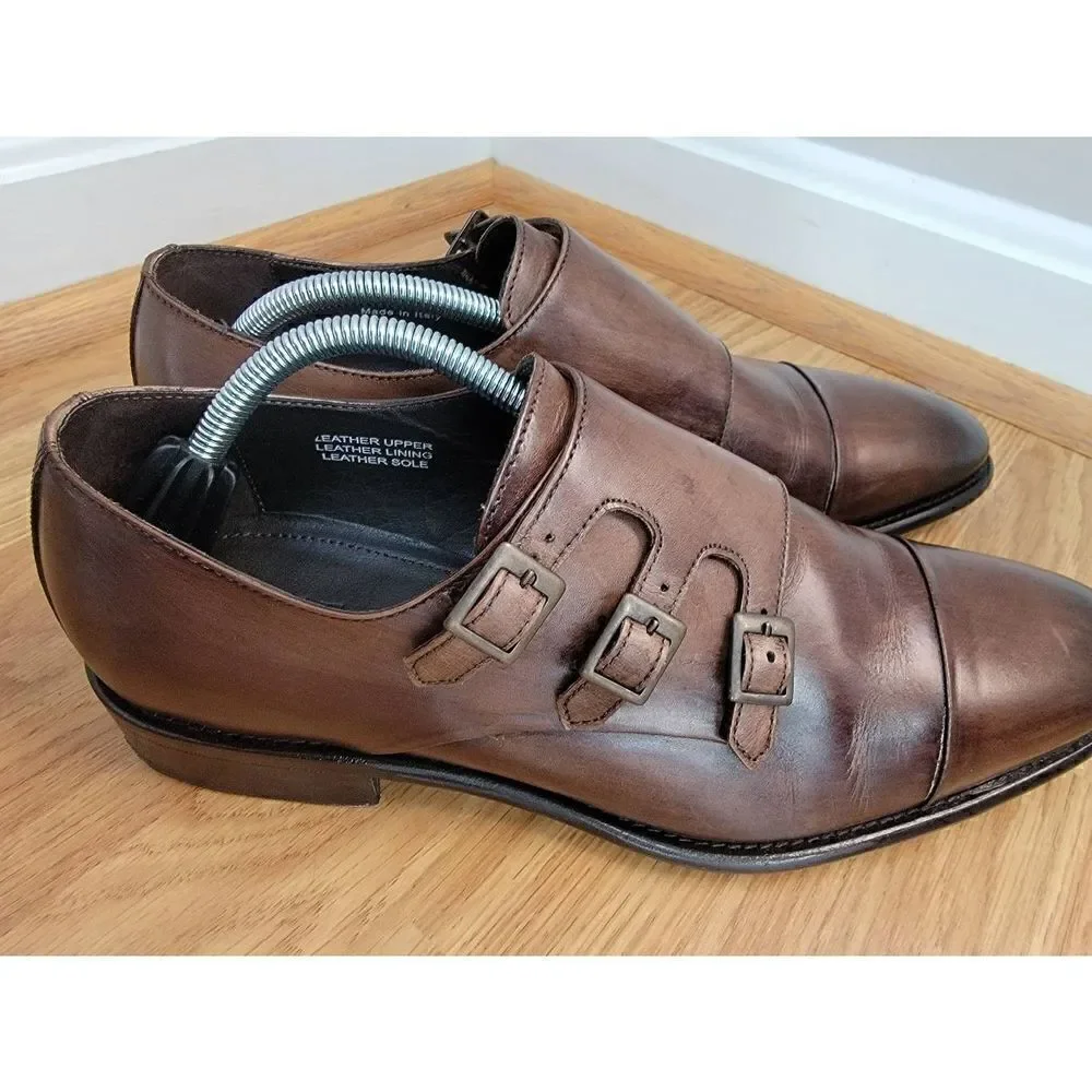 Paul Fredrick Leather Monk Straps  Dress Shoes 10.5